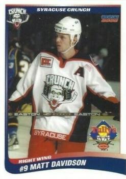 2001-02 Choice Syracuse Crunch (AHL) #5 Matt Davidson Front