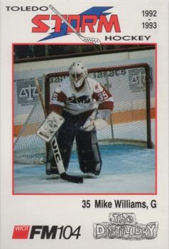1992-93 Toledo Storm (ECHL) #7 Mike Williams Front