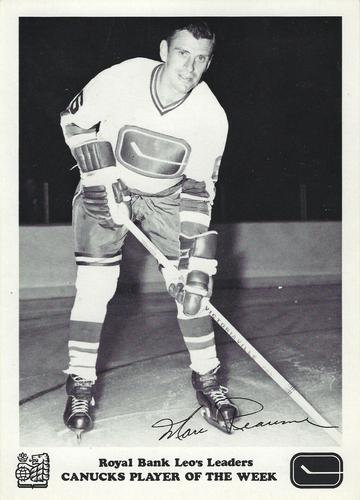 1970-71 Royal Bank Vancouver Canucks #NNO Marc Reaume Front