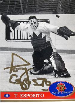 1991-92 Future Trends Canada ’72 - Gold Paint Autographs #96 Tony Esposito Front