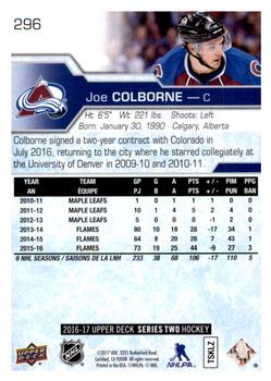 2016-17 Upper Deck #296 Joe Colborne Back