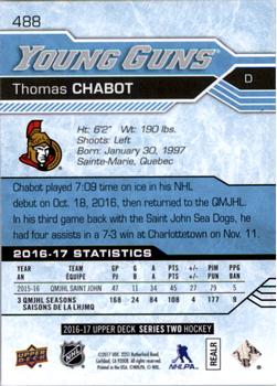 2016-17 Upper Deck #488 Thomas Chabot Back
