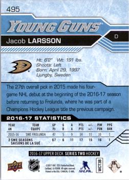 2016-17 Upper Deck #495 Jacob Larsson Back