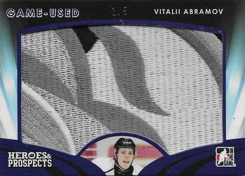 2015-16 Leaf In The Game Heroes & Prospects - Game Used Jersey Patch Purple #GUP-28 Vitalii Abramov Front