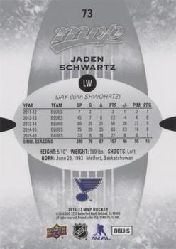 2016-17 Upper Deck MVP - Silver Script #73 Jaden Schwartz Back