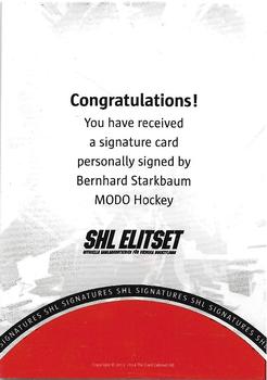 2013-14 SHL Elitset - SHL Signature #16 Bernhard Starkbaum Back