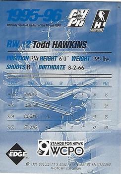 1995-96 Edge Ice Cincinnati Cyclones (IHL) #NNO Todd Hawkins Back