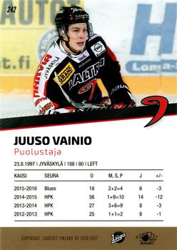 2016-17 Cardset Finland #242 Juuso Vainio Back