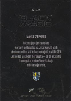 2016-17 Cardset Finland - Black Magic #BM4 Marko Kauppinen Back