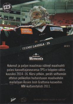 2016-17 Cardset Finland - Goaltender Moments #GM10 Teemu Lassila Back