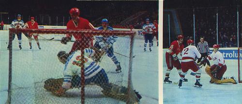 1973 Soviet World Ice Hockey Championship Postcards #7 USSR vs. Finland / USSR vs. Poland Front