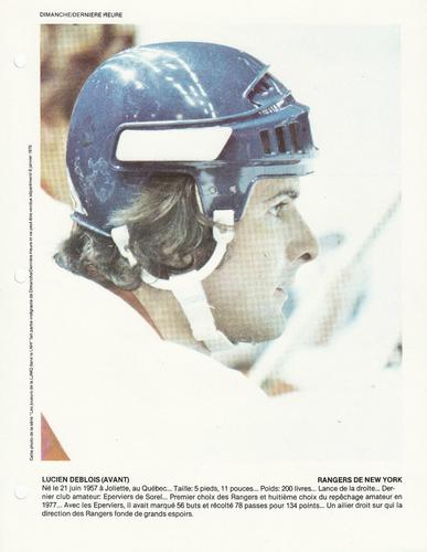 1977-78 Dimanche/Derniere Heure Photos #NNO Lucien Deblois Front