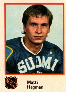 1982 Semic Hockey VM/Jaakiekon MM (Swedish/Finnish) Stickers #156 Matti Hagman Front