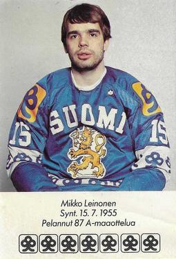 1982 Skopbank Maaottelupelaajat (Finnish) #8 Mikko Leinonen Front