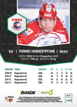 2013-14 HockeyAllsvenskan #HA-317 Thomas Hundertpfund Back