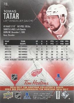 2016-17 Upper Deck Tim Hortons #78 Tomas Tatar Back