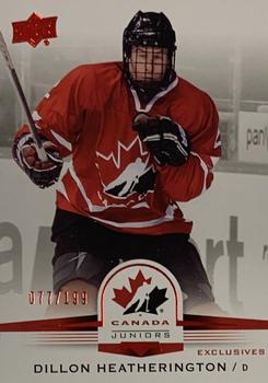 2014 Upper Deck Team Canada Juniors - Exclusives #14 Dillon Heatherington Front
