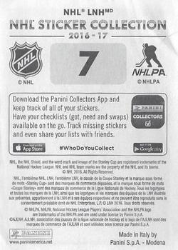 2016-17 Panini NHL Sticker Collection #7 Artemi Panarin Back