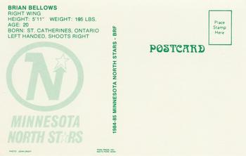 1984-85 Minnesota North Stars Postcards #NNO Brian Bellows Back