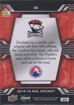 2014-15 Upper Deck AHL - Logo Stickers #35 Charlotte Checkers Back
