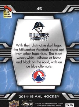 2014-15 Upper Deck AHL - Logo Stickers #45 Milwaukee Admirals Back