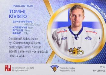 2016 Sereal Team Finland - Jerseys #FIN-JER-006 Tommi Kivistö Back