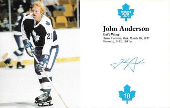 1980-81 Toronto Maple Leafs #NNO John Anderson Front