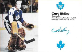 1980-81 Toronto Maple Leafs #NNO Curt Ridley Front