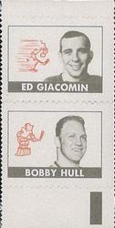 1969-70 Topps - All-Star Stamp Pairs #NNO Ed Giacomin / Bobby Hull Front