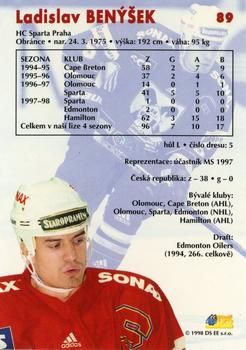 1998-99 DS Extraliga #89 Ladislav Benysek Back