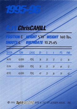 1995-96 SplitSecond Alaska Gold Kings (WCHL) #4 Chris Cahill Back