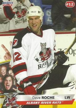 2002-03 Choice Albany River Rats (AHL) #8 David Roche Front