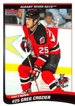 2003-04 Choice Albany River Rats (AHL) #8 Greg Crozier Front