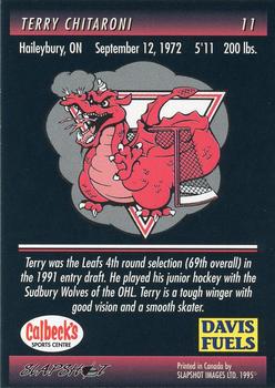 1994-95 Slapshot Brantford Smoke (CoHL) #11 Terry Chitaroni Back