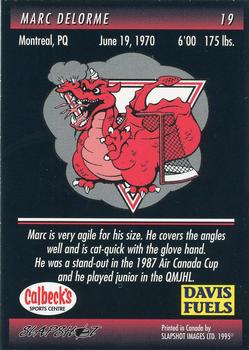 1994-95 Slapshot Brantford Smoke (CoHL) #19 Marc Delorme Back