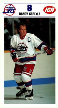 1990-91 IGA Winnipeg Jets #NNO Randy Carlyle Front