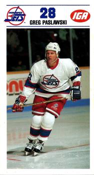 1990-91 IGA Winnipeg Jets #NNO Greg Paslawski Front