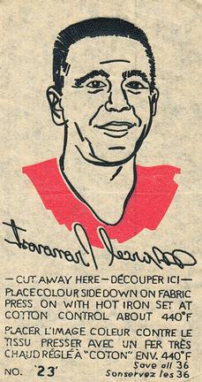 1962-63 York Peanut Butter Iron-On Transfers #23 Marcel Pronovost Front