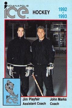 1992-93 Indianapolis Ice (IHL) #NNO John Marks / Jim Playfair Front