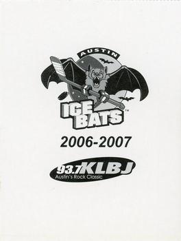 2006-07 Austin Ice Bats (CHL) #A-01 Header Card Back