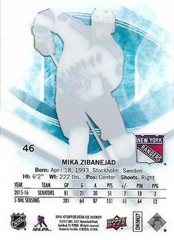 2016-17 Upper Deck Ice #46 Mika Zibanejad Back