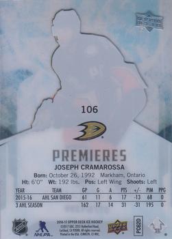 2016-17 Upper Deck Ice #106 Joseph Cramarossa Back