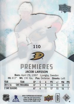 2016-17 Upper Deck Ice #110 Jacob Larsson Back