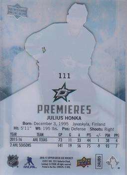 2016-17 Upper Deck Ice #111 Julius Honka Back