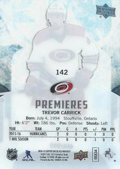 2016-17 Upper Deck Ice #142 Trevor Carrick Back
