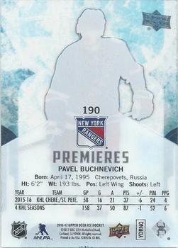 2016-17 Upper Deck Ice #190 Pavel Buchnevich Back