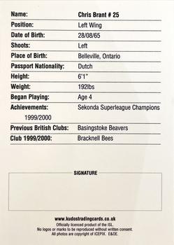 2000-01 British Ice Hockey Superleague BISL #NNO Chris Brant Back