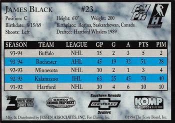 1994-95 Classic Las Vegas Thunder (IHL) #NNO James Black Back