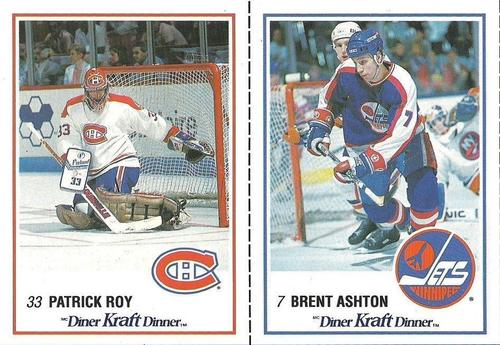 1989-90 Kraft - Panels #25 / 46 Patrick Roy / Brent Ashton Front