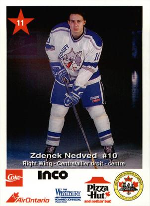 1992-93 Sudbury Wolves (OHL) Police #11 Zdenek Nedved Front